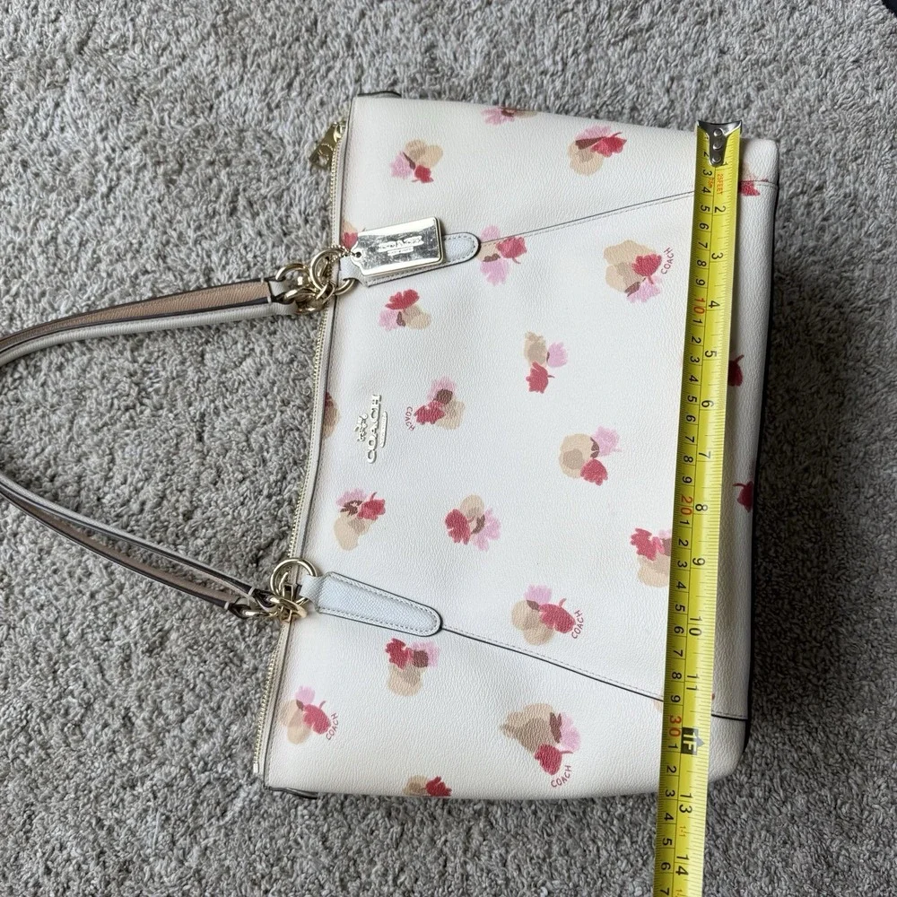 Coach Floral Ava Tote - F55192 Handbag Purse Cream ~ Red ~ Pink Toned